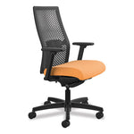 Ignition 2.0 Reactiv Mid-Back Task Chair, 17" to 22" Seat Height, Apricot Fabric Seat, Black Back, Black Base