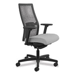 Ignition 2.0 Reactiv Mid-Back Task Chair, 17" to 22" Seat Height, Frost Fabric Seat, Black Back, Black Base