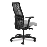 Ignition 2.0 Reactiv Mid-Back Task Chair, 17" to 22" Seat Height, Frost Fabric Seat, Black Back, Black Base