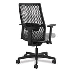 Ignition 2.0 Reactiv Mid-Back Task Chair, 17" to 22" Seat Height, Frost Fabric Seat, Black Back, Black Base