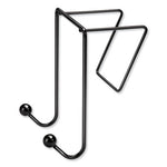 Partition Additions Wire Double-Garment Hook, 4 x 5.13 x 6, Over-the Panel Mount, Black