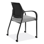 Ignition Series Mesh Back Mobile Stacking Chair, Fabric Seat, 25" x 21.75" x 33.5", Frost Seat, Black Back, Black Base