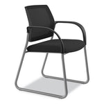 Ignition Series Mesh Back Guest Chair with Sled Base, Fabric Seat, 25" x 22" x 34", Black Seat, Black Back, Platinum Base