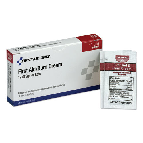 First Aid Kit Refill Burn Cream Packets, 0.1 g Packet, 12/Box