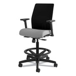 Ignition 2.0 Ilira-Stretch Mesh Back Task Stool, Supports Up to 300 lb, 23" to 32" Seat Height, Frost Seat, Black Back/Base