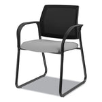 Ignition Series Mesh Back Guest Chair with Sled Base, Fabric Seat, 25" x 22" x 34", Frost Seat, Black Back, Black Base