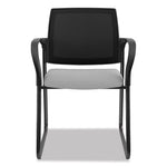 Ignition Series Mesh Back Guest Chair with Sled Base, Fabric Seat, 25" x 22" x 34", Frost Seat, Black Back, Black Base