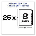 Print and Apply Index Maker Clear Label Unpunched Dividers, 8-Tab, 11 x 8.5, White, White Tabs, 25 Sets