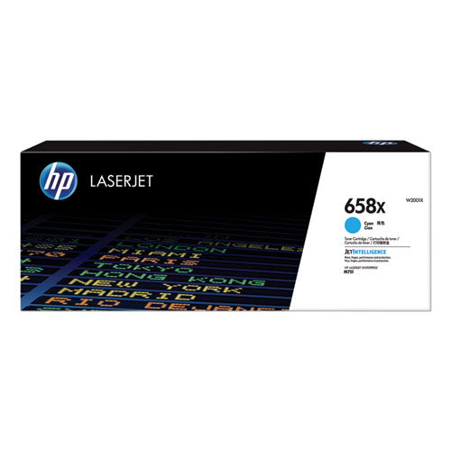 HP 658X, (W2001X) High-Yield Cyan Original LaserJet Toner Cartridge