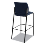 Accommodate Series Cafe Stool, Supports Up to 300 lb, 30" Seat Height, Navy Seat, Navy Back, Black Base