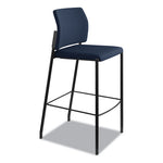 Accommodate Series Cafe Stool, Supports Up to 300 lb, 30" Seat Height, Navy Seat, Navy Back, Black Base