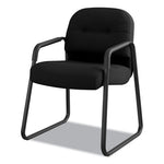 Pillow-Soft 2090 Series Guest Arm Chair, Fabric Upholstery, 23.25" x 28" x 36", Black Seat, Black Back, Black Base