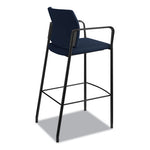 Accommodate Series Cafe Stool with Fixed Arms, Supports Up to 300 lb, 30" Seat Height, Navy Seat, Navy Back, Black Base