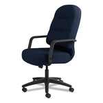 Pillow-Soft 2090 Series Executive High-Back Swivel/Tilt Chair, Supports Up to 300 lb, Navy Seat/Back, Black Base