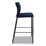 Accommodate Series Cafe Stool, Supports Up to 300 lb, 30" Seat Height, Navy Seat, Navy Back, Black Base