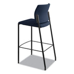 Accommodate Series Cafe Stool, Supports Up to 300 lb, 30" Seat Height, Navy Seat, Navy Back, Black Base