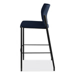 Accommodate Series Cafe Stool, Supports Up to 300 lb, 30" Seat Height, Navy Seat, Navy Back, Black Base