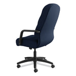 Pillow-Soft 2090 Series Executive High-Back Swivel/Tilt Chair, Supports Up to 300 lb, Navy Seat/Back, Black Base