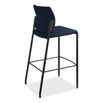 Accommodate Series Cafe Stool, Supports Up to 300 lb, 30" Seat Height, Navy Seat, Navy Back, Black Base