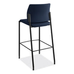 Accommodate Series Cafe Stool, Supports Up to 300 lb, 30" Seat Height, Navy Seat, Navy Back, Black Base