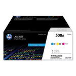 HP 508A, (CF360A-M) 3-Pack Cyan/Magenta/Yellow Original LaserJet Toner Cartridges