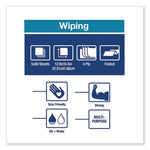 Industrial Paper Wiper, 4-Ply, 12.8 x 16.4, Unscented, Blue, 90/Pack, 5 Packs/Carton