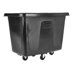 Cube Truck, 12 cu ft, 400 lb Capacity, Medium-Density Polyethylene/Metal Frame, Black