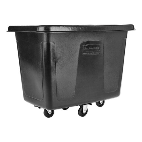 Cube Truck, 12 cu ft, 400 lb Capacity, Medium-Density Polyethylene/Metal Frame, Black