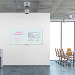 Floating Glass Dry Erase Board, 70 x 35, White