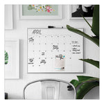 Magnetic Dry Erase Board, Undated One Month, 20 x 16, White Surface, Silver Aluminum Frame