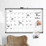 PINIT Magnetic Dry Erase Undated One Month Calendar, 35 x 23, White