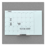 Floating Glass Dry Erase Undated One Month Calendar, 35 x 23, White