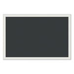 Magnetic Chalkboard with Decor Frame, 30 x 20, Black Surface, White Wood Frame