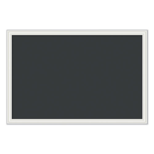Magnetic Chalkboard with Decor Frame, 30 x 20, Black Surface, White Wood Frame