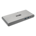 USB Type-C Docking Station, 3.5mm/Displayport/HDMI/RJ45/Thunderbolt 3/USB A/USB C/VGA, Silver