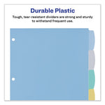 Write and Erase Big Tab Durable Plastic Dividers, 3-Hole Punched, 8-Tab, 11 x 8.5, Assorted, 1 Set