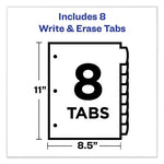 Write and Erase Big Tab Durable Plastic Dividers, 3-Hole Punched, 8-Tab, 11 x 8.5, Assorted, 1 Set