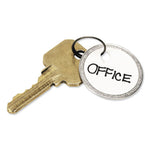 Key Tags with Split Ring, 1.25" dia, White, 50/Pack