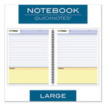 Wirebound Guided QuickNotes Notebook, 1-Subject, List-Management Format, Dark Gray Cover, (80) 11 x 8.5 Sheets