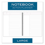 Wirebound Guided Action Planner Notebook, 1-Subject, Project-Management Format, Dark Gray Cover, (80) 11 x 8.5 Sheets