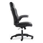 9-One-One High-Back Racing Style Chair with Flip-Up Arms, Supports Up to 225 lb, Black Seat, Gray Back, Black Base