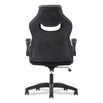 9-One-One High-Back Racing Style Chair with Flip-Up Arms, Supports Up to 225 lb, Black Seat, Gray Back, Black Base