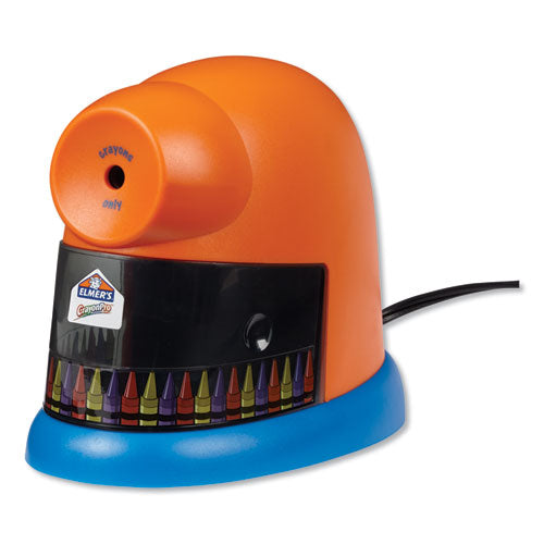 CrayonPro Electric Sharpener, School Version, AC-Powered, 5.63 x 8.75 x 7.13, Orange/Blue