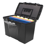 Portable Letter/Legal Filebox with Organizer Lid, Letter/Legal Files, 14.5" x 10.5" x 12", Black