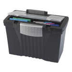 Portable Letter/Legal Filebox with Organizer Lid, Letter/Legal Files, 14.5" x 10.5" x 12", Black