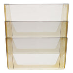 Wall File, 3 Sections, Legal Size, 16" x 4" x 14", Smoke, 3/Set