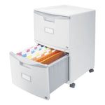 Two-Drawer Mobile Filing Cabinet, 2 Legal/Letter-Size File Drawers, Gray, 14.75" x 18.25" x 26"