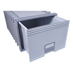 Archive Storage Drawers, Letter Files, 15.25" x 24" x 11.5", Gray