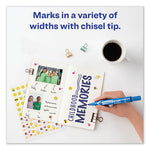 MARKS A LOT Large Desk-Style Permanent Marker, Broad Chisel Tip, Blue, Dozen (8886)