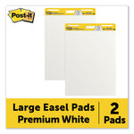 Vertical-Orientation Self-Stick Easel Pads, Unruled, 25 x 30, White, 30 Sheets, 2/Carton